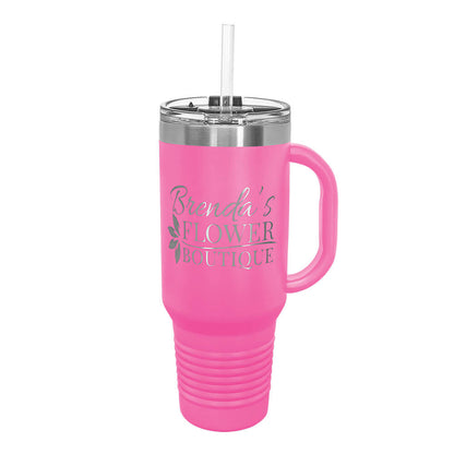 Engraved 40oz Travel Mug with Handle