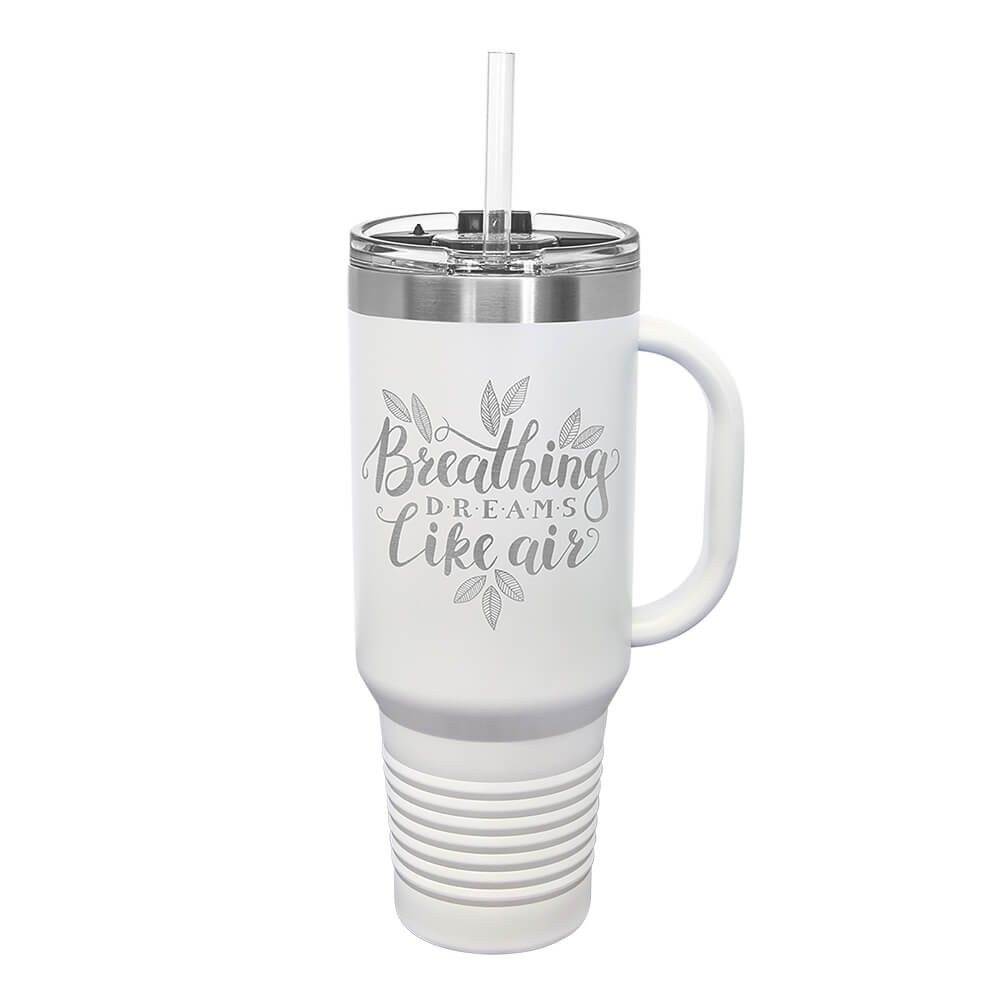 Engraved 40oz Travel Mug with Handle